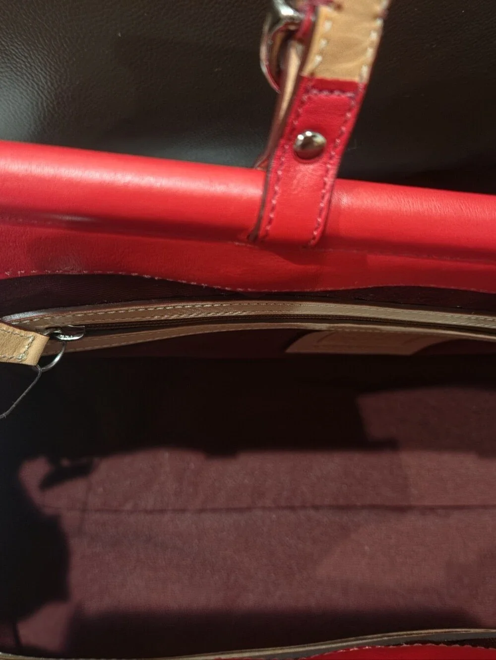 Coach Brown Signature Satchel with Pink Trim